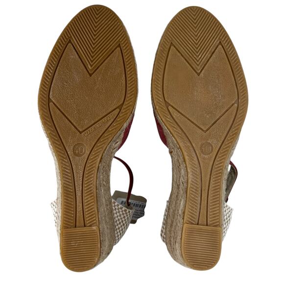 Ilse Jacobsen Wedge Espadrille Sandals Pink Suede 40 New - Picture 8 of 11